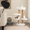 Tangkula 34" Tall Wooden Cat Tree Solid Wood Cat Tower with Jute Scratching Posts - 2 of 4