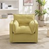 Uphosltered 360° Swivel Accent Armchair, Modern Accent Chair with Thick Cushion, Oversized Single Sofa Chair, Square Couch Chair - 2 of 4