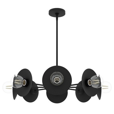 8-Light Fernando Flat Chandelier Ceiling Light Fixture Matte Black - Hunter Fan