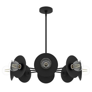 8-Light Fernando Flat Chandelier Ceiling Light Fixture Matte Black - Hunter Fan - 1 of 4