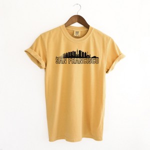 Simply Sage Market Women's San Francisco Buildings Short Sleeve Garment Dyed Tee - 1 of 2