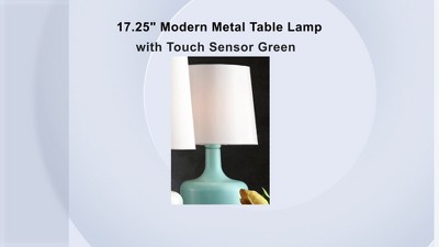 Cheru Powder Pink Metal Table Lamp with Touch Sensor and White Shade