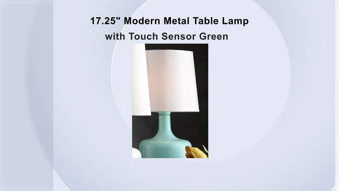 17.25" Modern Metal Table Lamp with Touch Sensor - Ore International, 4 of 6, play video