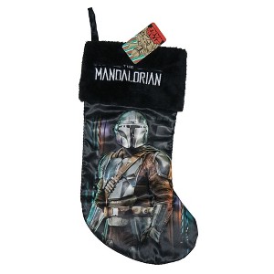 Kurt Adler Star Wars Mandalorian Polyester Hanging Holiday Stocking, 19" - 1 of 2
