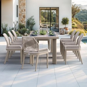 PURPLE LEAF Dining Set Patio Metal Table and Wicker Rattan Chairs for Outside Porch Garden Kitchen Modern Outdoor Furniture Sets - 1 of 4