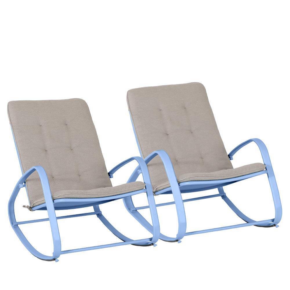 Photos - Garden Furniture 2pc Patio Modern Rocking Chair - Blue - Captiva Designs