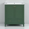 30" Bathroom Vanity with Sink – Freestanding Cabinet with Drawer & Adjustable Shelf, Solid Wood & MDF, Ceramic Top Included - 3 of 4