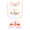Hudson Baby Infant Girl Cotton Bib and Sock Set, Pumpkin Spice, One Size - 4 of 4