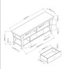 Vynxaria Modern TV Stand Cabinet - Curved Legs, 1 Drawer on Metal Glides, Divided Shelf, and 2 Cubbies - 4 of 4
