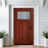 Lirago Fiberglass Entry Door 36in x 80in with Brickmould Vinyl Frame Left Hand Inswing Red Stain Classic Craftsman Style Sound Insulation - 3 of 4