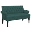 vidaXL Bench with Backrest Dark Green 47.2 in.x24.4 in.x29.7 in. Fabric - 2 of 4
