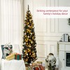 7ft Pencil Christmas Tree, Slim Artificial Christmas Tree with Realistic Branches and Warm White LED Lights - 4 of 4