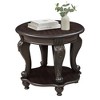Ridstar Two Tone Round End Table with Shelf For Living Room & Small Spaces-Brown - 2 of 4