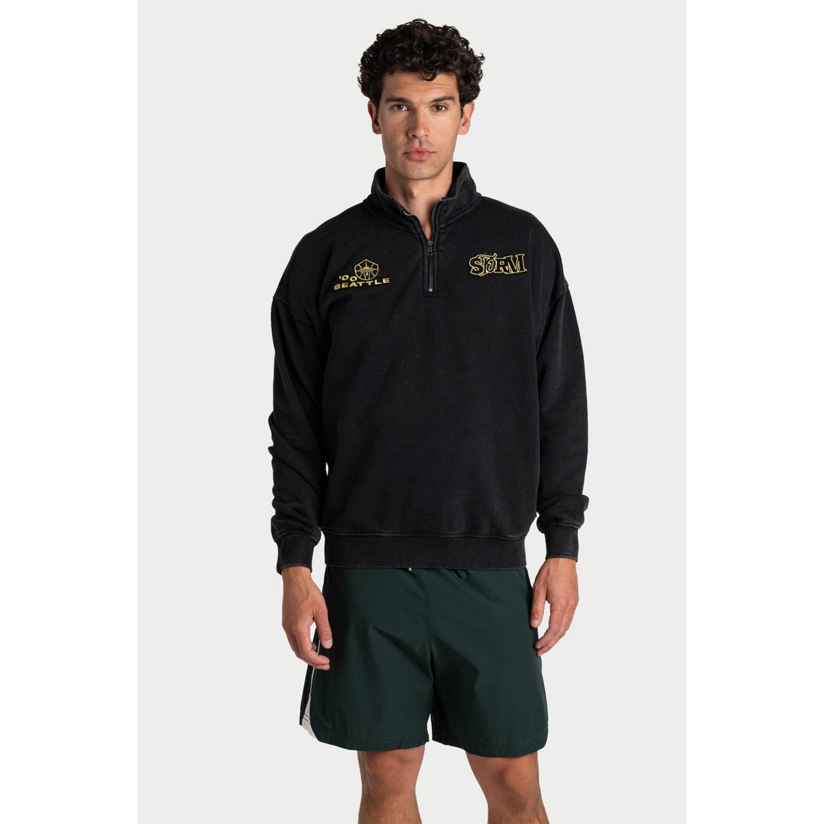 WNBA Seattle Storm Black Fleece Quarter Zip Sweatshirt
