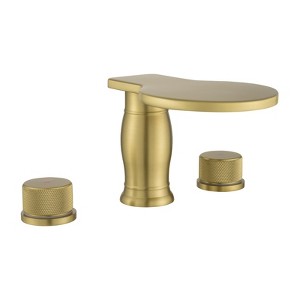 Cobbe Bathroom Faucet 3-Hole Bathroom Sink Faucet with Waterfall Spout 2-Handle Matte Black - 1 of 4