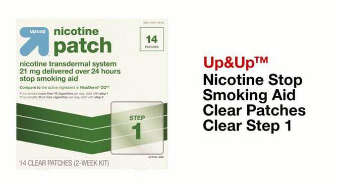 Nicotine Stop Smoking Aid Clear Patches Clear Step 1 - up &#38; up&#8482;, 6 of 7, play video