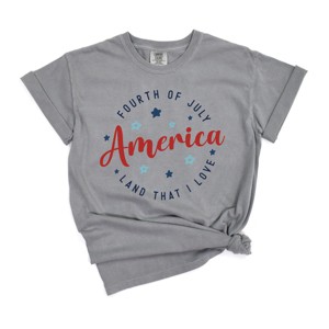 Simply Sage Market Women's Land That I Love Colorful Short Sleeve Garment Dyed Tee - 1 of 2