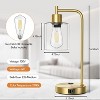 KTMBDW Touch Table Lamps for Bedrooms Set of 2 - 3-Way Dimmable Nightstand Lamps with USB Ports, Gold Bedside Lamps with Glass Shade for Living Room - 4 of 4