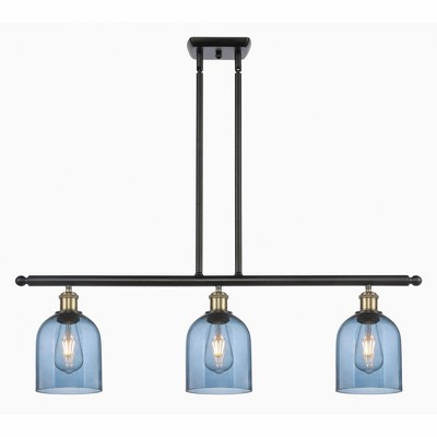 Bella - 3 Light Stem Hung Island In Industrial Style-10 Inches Tall and 36 Inches Wide