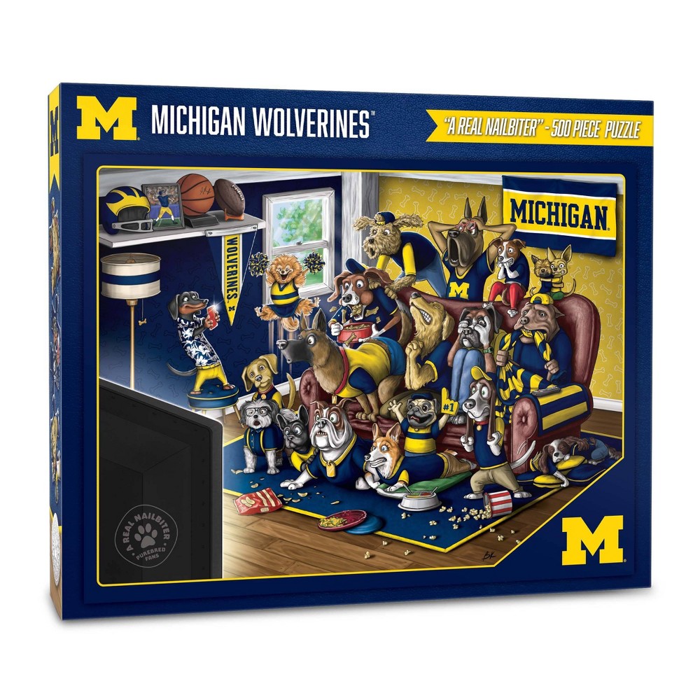 Photos - Jigsaw Puzzle / Mosaic NCAA Michigan Wolverines Purebred Fans 'A Real Nailbiter' Puzzle - 500pc