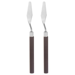 Unique Bargains Stainless Steel Wood Handle Flexible Polished Palette Knife 2 Pcs - 1 of 4