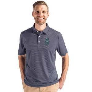 Seattle Mariners Cutter & Buck Pike Eco Symmetry Print Stretch Recycled Mens Polo - 1 of 1
