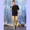 Lars Amadeus Men's Metallic Slim Fit Night Club Disco Shiny Faux Leather Pants - 2 of 4