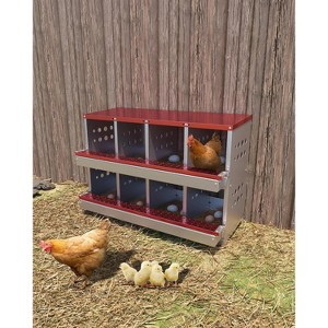 TackView 8 Compartment Metal Chicken Nesting Box, Nesting Boxes for Hens Laying Eggs - 1 of 4