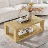 24" Modern Rectangular Coffee Table with Open Storage Shelf, Natural Wood Look MDF Side Table for Living Room or Bedroom -3irtyhousy - 2 of 4