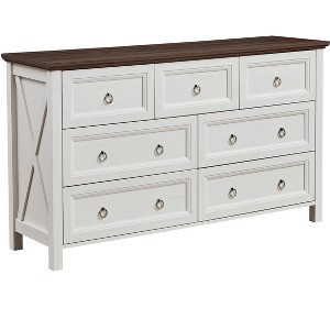 Sapphtopaz Drawer Dresser for Bedroom Farmhouse Wood Rustic Wide Chest of Drawers Storage Cabinet Closet Organizers and Storage for Hallway - 1 of 4