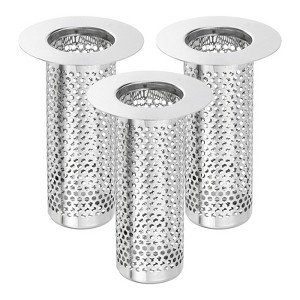 Unique Bargains Stainless Steel Anti-Odo Bathroom Hair Catcher Floor Drain Strainer - 1 of 4