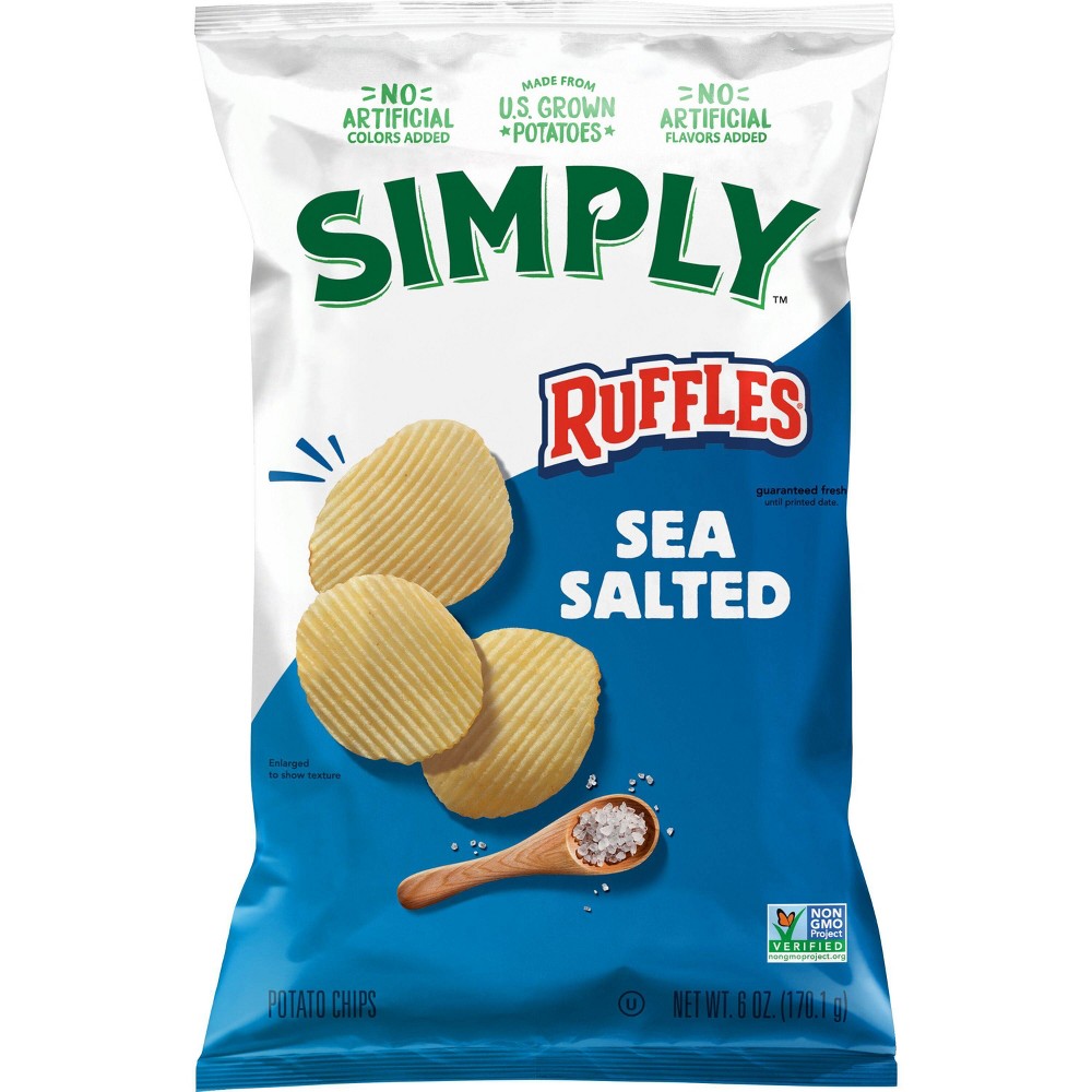 Simply Ruffles Sea Salted Potato Chips - 6oz