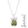 Slickblue Contemporary Olivine Green CZ Pendant Necklace – Rhodium Plated, 16” + 2” Extender, Lobster Clasp - 3 of 3