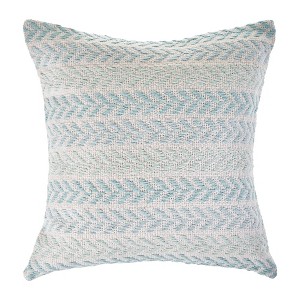Set of Two 18" X 18"  Beach Chevron Cotton Zippered Pillow - 1 of 4