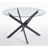 NicBex Minimalist Round Glass Dining Table with Cross Metal Legs,Modern Kitchen Table Bar Table,Dining Room Furniture - 4 of 4