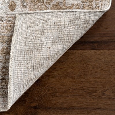 Handmade Taupe Synthetic Medallion Fringe Area Rug, 4' x 6'