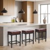 JIONJOY Saddle Upholstered 24.21  Counter Stool Set of 2 | Brown - 4 of 4