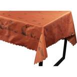 Juvale  2 Pack Rectangular Thanksgiving Themed Polyester Tablecloth, Pumpkin and Leaves Design, Copper Orange, 84 x 54 In