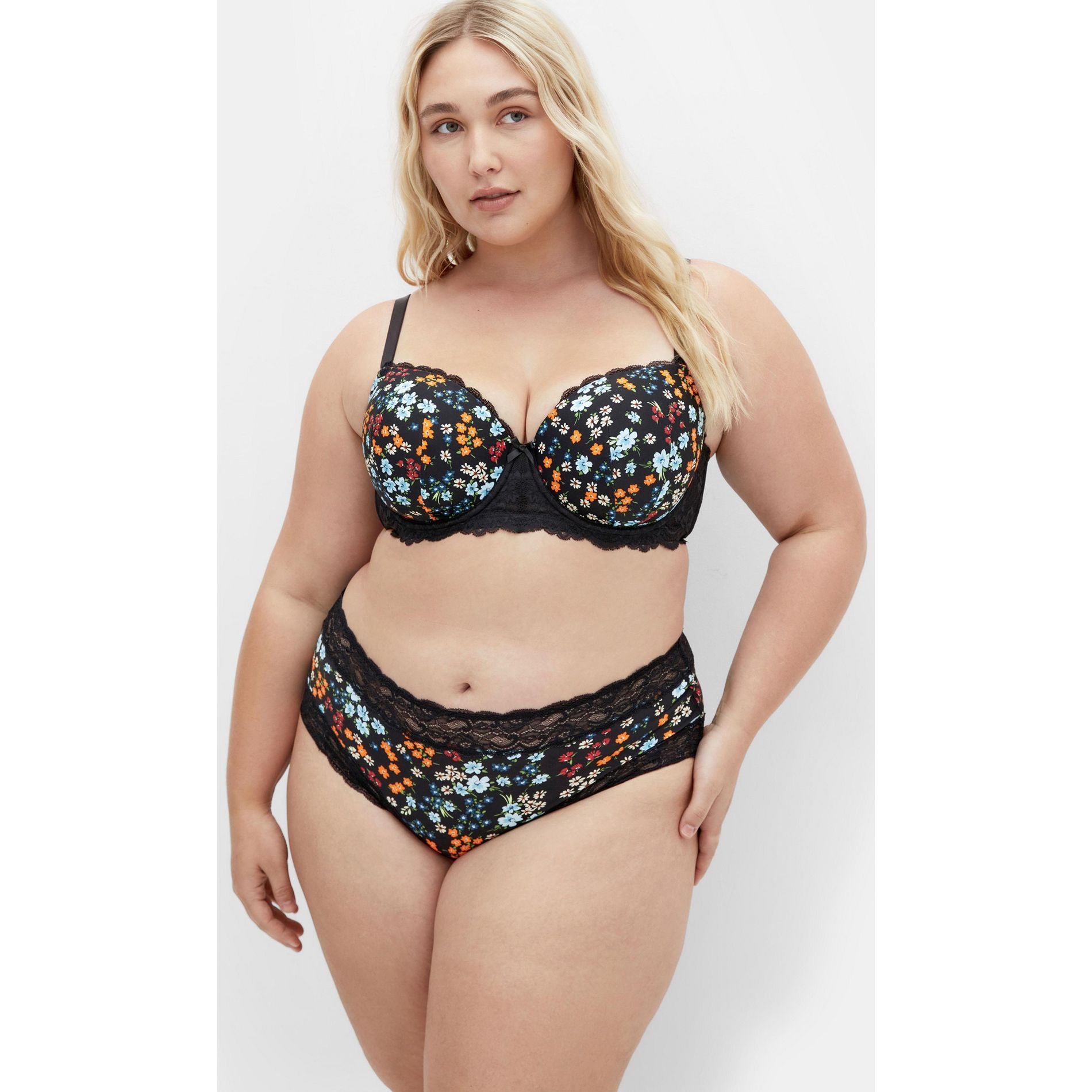 CITY CHIC | Women's Plus Size Hailey Contour Print Bra - black - 38F/G