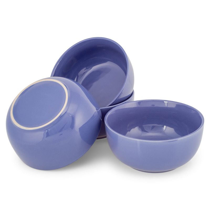 Elanze Designs Bistro Glossy Ceramic 7 inch Cereal Salad Bowls Set of 4, Violet Purple, 4 of 7