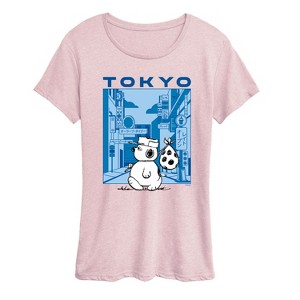 Women's - Peanuts - Olaf Tokyo Street Short Sleeve Graphic T-Shirt - 1 of 4