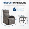 Buenhomino Outdoor Swivel Reclining Chair and Matching Side Table - 2-Piece Wicker Patio Bistro Set with Cushions,Brown Wicker - 3 of 4