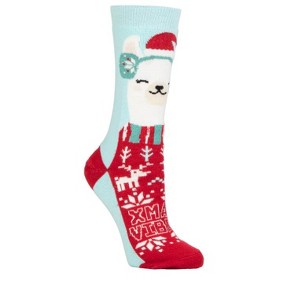 Women's Lite Carol Festive Crew Sock - 1 of 3