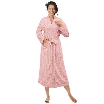 PAVILIA Women Waffle Knit Robe, Soft Cozy Breathable Lightweight Long Bathrobe with Side Pockets for Shower Spa House