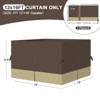 Aoodor 12' x 16' Gazebo Curtain Set Protecting Privacy Side Walls 4 Panels,Curtain Only - 3 of 4
