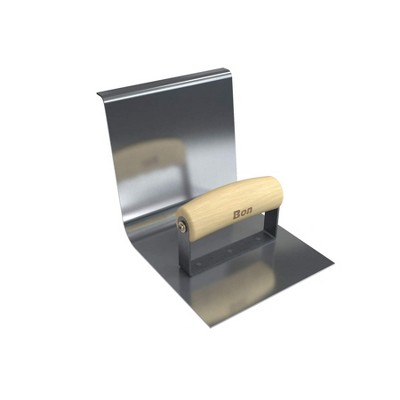 Bon Tool 12-812 Epoxy Base Tool - Stainless Steel 6-inch X 6-inch - 1-inch Radius 6-inch Lip Wood Handle