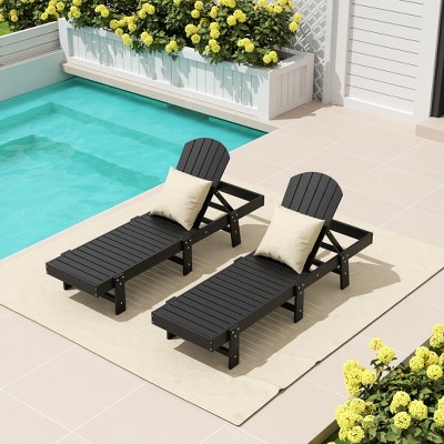 WestinTrends Dylan Classic Adirondack Poly Reclining Chaise Lounge (Set of 2pcs)