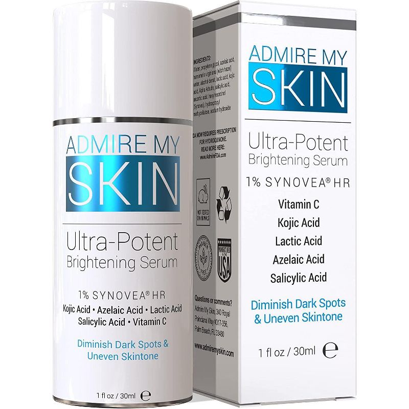 Admire My Skin Dark Spot Corrector Remover for Face - Brightening Serum Fade Cream - Melasma Treatment Cream with Synovea, Kojic Acid, Vitamin C, 1 oz, 1 of 5