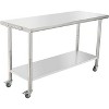 Commercial Stainless Steel Table for Prep & Work, 60 x 24 in Kitchen Food Prep Table with Adjustable Under Shelf and Hooks, for Warehouse,Garage - 2 of 4