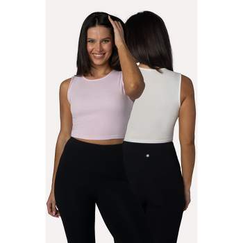 Yogalicious Womens 2 Pack Velvety Heather Valentina Long Sleeve Henley Crop  Top : Target
